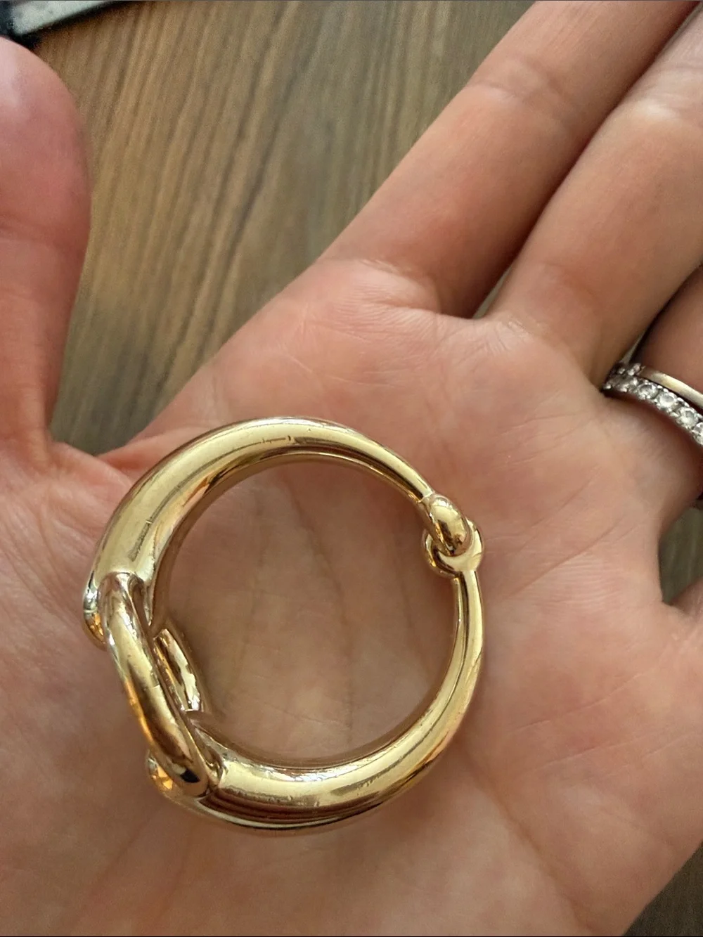 Hermes Mors scarf ring in gold